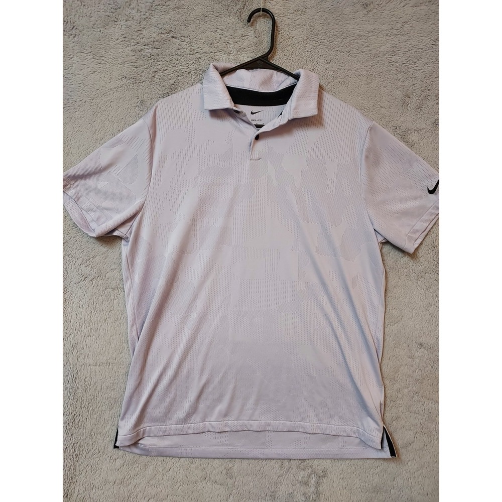 Nike Polo Shirt Mens Large Light Purple Tour Performance Stretch Golf Jacquard - Picture 2 of 11
